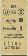 Deutschland - Hamburg - HHA - Hamburger Hochbahn AG - Fahrkarte 1968 Preisstufe 3 - Europe