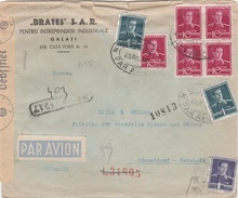 17598# ROUMANIE LETTRE CENSURE ALLEMANDE ZENZURAT Obl GALATI PAR AVION 1942 ROMANIA Pour DÜSSELDORF REISHOLZ - 2de Wereldoorlog (Brieven)