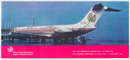 CYPRUS TURQUIE,TURKEI TURKEY CYPRUS TURKISH AIRLINES 1981 SUMMER TIMETABLE - Orari