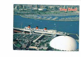 Cpm - Californie - LONG BEACH - THE QUEEN MARY Bateau - SPRUCE GOOSE - Fête Manège Grande Roue - Long Beach