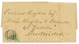 URUGUAY : 1874 Bisect 10c Canc. 22 On Entire Letter Datelined "LA PAZ" To MONTEVIDEO. Superb. - Uruguay