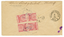 TURKEY - SERBIA : 1888 20p(x4) Canc. Boxed TASLICA + FFELDPOST EXPOSITUR N°1 On Reverse Of Envelope From KOLLUTH To - Sonstige & Ohne Zuordnung