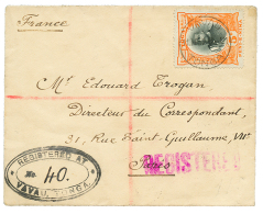 1917 5d Canc. VAVAU + REGISTERED AT VAVAU TONGA TONGA On Envelope To FRANCE. Scarce. Superb. - Tonga (...-1970)