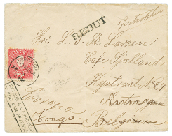 TONGA : 1897 2 1/2d Canc. NUKUALOFA + REBUT + RETOUR A L' ENVOYEUR On Cover To BELGIUM. Superb. - Tonga (...-1970)