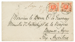 SWEDEN To ARGENTINA : 1883 20 Orex2(1 Copy With Small Fault) Canc. T.P.O PKXP N°15 + Manuscript Mark On Envelope To - Other & Unclassified