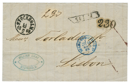 SWEDEN : 1869 STOCKHOLM + Rare Exchange Marking F./45 + "230" Tax Marking On Entire Letter From STOCKHOLM To LISBON(POUR - Other & Unclassified