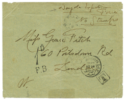 SUDAN - DONGOLA EXPEDITION : 1896 WADI-HALFA + "DONGOLA EXPEDITION FORCE - NO STAMPS" + Tax Marking On Envelope To LONDO - Sudan (...-1951)