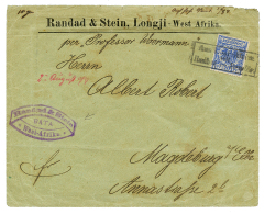 SPANISH COLONIES - BATA : 1889 GERMANY 20pf Canc. AUS WESTAFRIKA Uber HAMBURGER DAMPFER On Envelope From BATA To GERMANY - Other & Unclassified