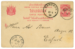 SIAM : 1890 P./Stat 4a Canc. Native Cachet To GERMANY. Scarce. Superb. - Siam