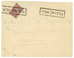 RUSSIAN LEVANT : 1894 10k Canc. Boxed PLEINE MER On Envelope From EGYPT To ATHENS (GRECE). Vvf. - Other & Unclassified