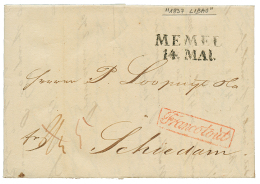 RUSSIA : 1837 MEMEL + FRANCOTOUT In Red On Entire Letter From LIBAU To HOLLAND. Superb. - Other & Unclassified