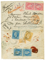 ROMANIA : 1874 50b(x2) + Verso 5b+ 10b(x3) Canc. FILIASI + CHARGE + RECOMMANDEE + RECOMMANDAT On "CHARGE" Envelope To FR - Other & Unclassified