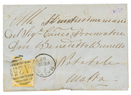 MALTA : 1882 1/2p Yellow Canc. A25 + MALTA On Cover To NOTABILE(MALTA). Scarce. Vf. - Malta