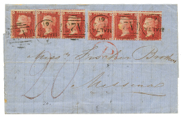 MALTA : 1861 GB 1p(x6) Canc. A25 + MALTA + "20" Tax Marking On Entire Letter To MESSINA. Vf. - Malta