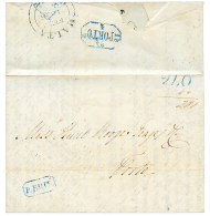 MALTA To PORTUGAL : 1846 "240 + 40 = 280" Tax Marking + Boxed P.BRIT In Blue + MALTA (verso) On Entire Letter From MALTA - Malta