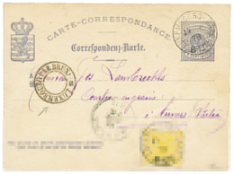 1878 P./Stat 5c + 5c Canc. LUXEMBOURG-GARE + T.P.O LUXEMBOURG PAR BRUX. To BELGIUM. Vvf. - Other & Unclassified