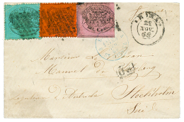 PAPAL STATES To SWEDEN : 1868 80c Unperf. + 5c+ 10c Perf. Canc. On Envelope From ROMA To STOCKHOLM(SWEDEN). Very Rare De - Unclassified