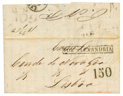 NOVA GOA : 1867 Boxed POR ALEXANDRIA + Verso Very Rare GOA P.N.P On Entire Letter From NOVA GOA To LISBOA (PORTUGAL). RA - Other & Unclassified