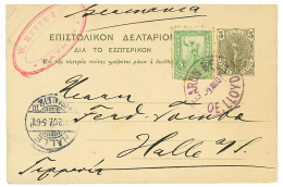 GREECE : 1907 P./Stat 5l+ 5l Canc. BARON BECK OE LLOYD, From PATRAS To GERMANY. Vvf. - Other & Unclassified
