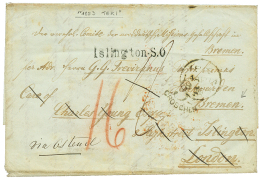 GOLD COAST - "TEKI Via BELGIUM To BREMEN" : 1853 ISLINGTON + "3 1/2 GROSCHEN" Tax Marking On Cover With Text Datelined " - Gold Coast (...-1957)