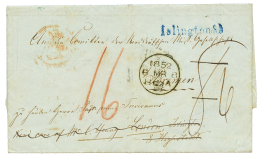 GOLD COAST - CHRISTIANBORG To BREMEN : 1852 ISLINGTON In Blue + Tax Marking On Entire Letter Datelined "ACCRA, CHRISTIAN - Gold Coast (...-1957)