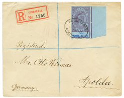 GIBRALTAR : 1911 TWO SHILLING Canc. REGISTERED GIBRALTAR On Envelope To GERMANY. Scarce. Vvf. - Gibraltar