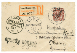 "STATION KPANDU" : 1899 50pf Canc. LOME + STATION MISAHÖHE + STATION KPANDU On REGISTERED Envelope To GERMANY. RARE - Other & Unclassified