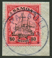 SAMOA : 80pf Canc. PALAULI On Piece. Scarce. Vvf. - Other & Unclassified