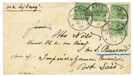 "SAMOA To PORT-SAID (EGYPT) : 1899 VORLAUFER 5pf(x4) Canc. APIA On Envelope To "S.M.S BUSSARD", PORT-SAID. Verso, SYDNEY - Other & Unclassified