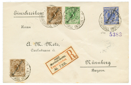 MARSHALL ISLANDS : 1901 20pf(n°4I = 600€) + 3pf(1II)x2+ 5pf(2II) Canc. On REGISTERED Envelope From JALUIT To GE - Other & Unclassified