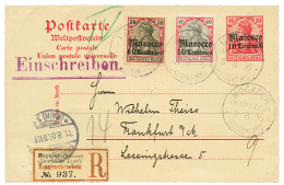 MOROCCO : 1906 P./Stat 10c+ 40c+ 50c Canc. MOGADOR Sent REGISTERED To GERMANY. No Text. Signed STEUER. Vvf. - Other & Unclassified