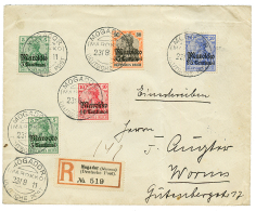 "MOGADOR" 1911 5c(x2)+ 10c+ 25c+ 35c Canc. MOGADOR On REGISTERED Envelope To GERMANY. Vvf. - Other & Unclassified