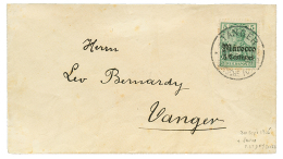 MOROCCO - FIRST DAY : 5c On 5pf(n°20) Canc. TANGER 30 Sept 1905 On Local Envelope. STEUER CERTIFICATE(2010). Rare FI - Other & Unclassified