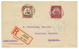 KIAUTSCHOU : 1906 20c + 40c Canc. TSINGTAU On REGISTERED Envelope To SHANGHAI(CHINA). Vvf. - Other & Unclassified