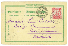 CAMEROON Used In BAVARIA : 1907 10pf Canc. GEISELWIND + Transit PARIS On Card(GruSS Aus BAGAMOYO) To PONT A MOUSSON(FRAN - Other & Unclassified