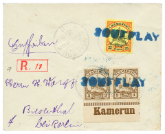 "SOUFFLAY" : 1913 3pf(x2) + 25pf Canc. SOUFFLAY In Blue On REGISTERED Envelope To GERMANY. Vvf. - Other & Unclassified