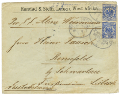 CAMEROONS : 1897 20pf(x2) Canc. SEEPOST LINIE HAMBURG WESTAFRIKA On Envelope (Double Rate) From LONGJI To GERMANY. One S - Other & Unclassified