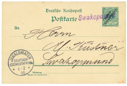 RAILWAYS : 1900 P./Stat 5pf Canc. Straight Line Cachet SWAKOPMUND In Violet + JAKALSWATER. Scarce. No Text. Signed HK. S - Other & Unclassified