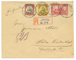 1909 25pf+ 40pf+ 1 MARK Canc. OTJIVARONGO On REGISTERED Envelope(1 Flap Missing) To GERMANY. Vf. - Other & Unclassified