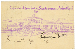 1902 P./Stat 5pf + 10pf(x2) Canc. KAPANOUSSEU Sent REGISTERED To GERMANY. Verso, GrüSS EISENBAHN SWAKOPMUND-WINDHOE - Other & Unclassified