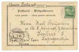 "SHANHAIKWAN" : 1902 5pf Canc. SHANHAIKWAN + "MARINE POSTAMT" On Card(chinese Bauern) To GERMANY. Vf. - Other & Unclassified