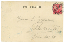 1901 Provisional 10pf Diagonal Overprint CHINA (n°10) Canc. TIENTSIN On Card To BERLIN. Verso, Chinese Stamps Canc. - Other & Unclassified