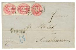 PRUSSIA : 1862 1 Sgr(x2) + 1sgr P./Stat Cut Canc. MULHEIM On Cover To NETHERLANDS. Scarce. Vvf. - Other & Unclassified