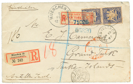 GERMANY To TURKS ISLANDS : 1897 BAVARIA 20pf(x2) Canc. MUENCHEN On REGISTERED Envelope To TURKS ISLANDS. Very Rare Desti - Other & Unclassified