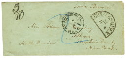 BAVARIA : GUNZENHAUSEN + "5/10" Tax Marking + VIA BREMEN On Envelope To ITHACA (USA). Vvf. - Other & Unclassified