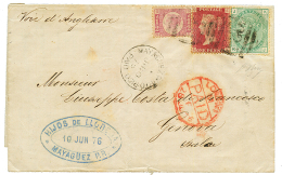 MAYAGUEZ - PORTO RICO : 1876 GB 1/2p+ 1d+ 1 SHILLING + MAYAGUEZ PORTO-RICO PAID On Cover To ITALY. Vf. - Other & Unclassified