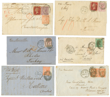 GREAT BRITAIN : 1866/76 Lot 6 Covers To EGYPT, TUNISIA, RHODES, TURKEY, CATTARO. Superb. - Other & Unclassified