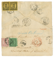 FINLAND To USA : 1875 8p + Pair 10p + 40p Canc. WIBORG + Entry Mark ETATS-UNIS PAR OSTENDE On Cover To WINONA (USA). Sta - Other & Unclassified