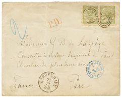 DENMARK : 1869 Pair 16 Sk On Envelope From KJOBENHAVN To FRANCE. Double Rate. Vvf. - Other & Unclassified