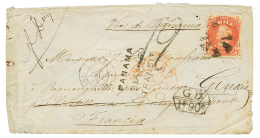 CHILE : 1869 5c + GB/1F90 + PANAMA TRANSIT On Envelope To FRANCE. Vvf. - Chile